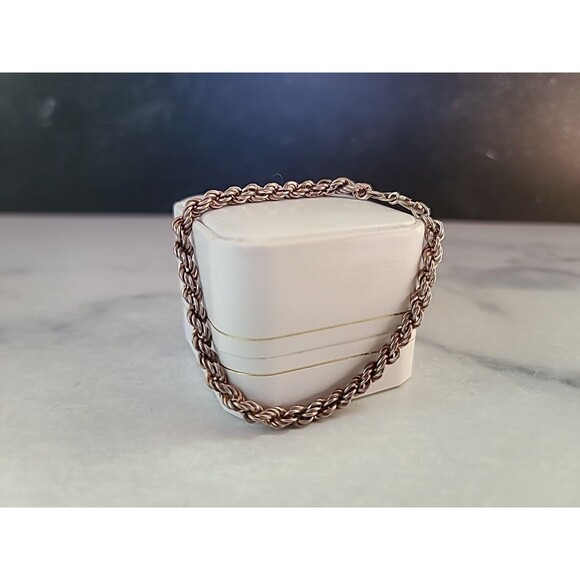 Italian 925 Sterling Silver Chain Bracelet Vintage - Picture 2 of 10